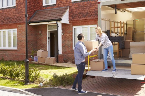 Commercial moving team preparing a business relocation in Epsom
