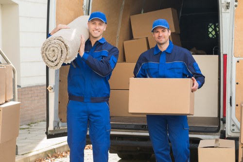 Careful loading of household items during an Epsom move