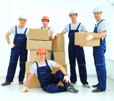 Local man and van moving service preparing furniture for delivery