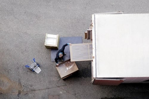 Furniture being carefully loaded for a house move