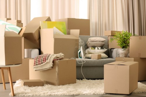 House removal service assisting with packing and unloading in Epsom