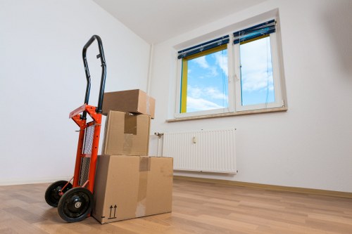 Household items prepared for a residential removal in Epsom